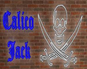 3D Mesh Calico Jack Neon Sign