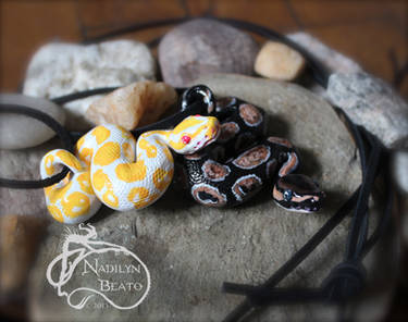 Albino and Royal Ball Python Pendants