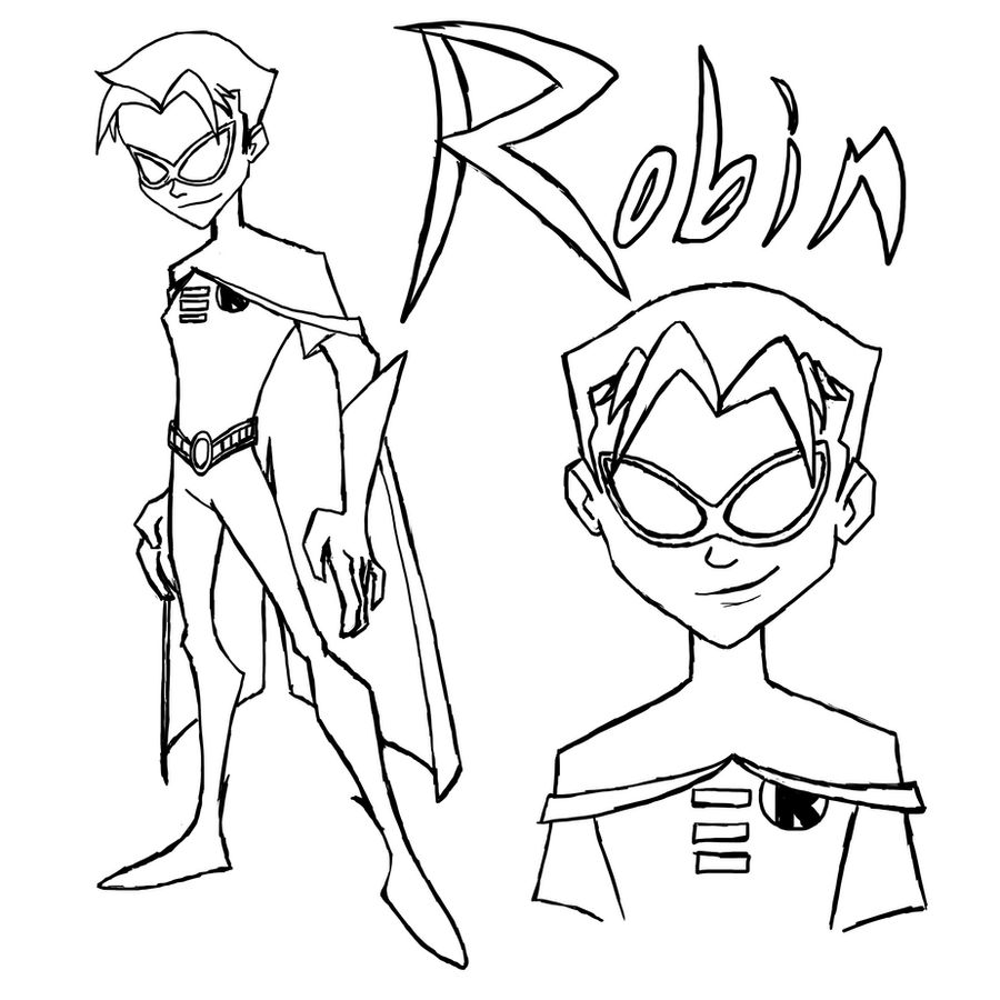 The Batman Robin line art