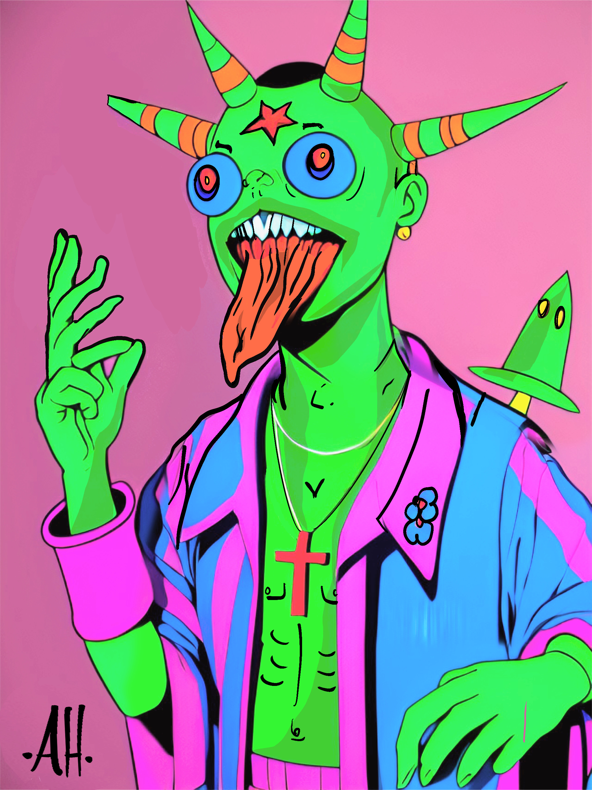 Punk rock demon artwork by BiggAlekz on DeviantArt