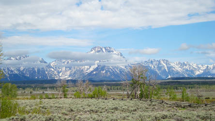 The Tetons in the Clouds