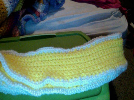 Sunshine Yellow Scarf with White Bordering :D