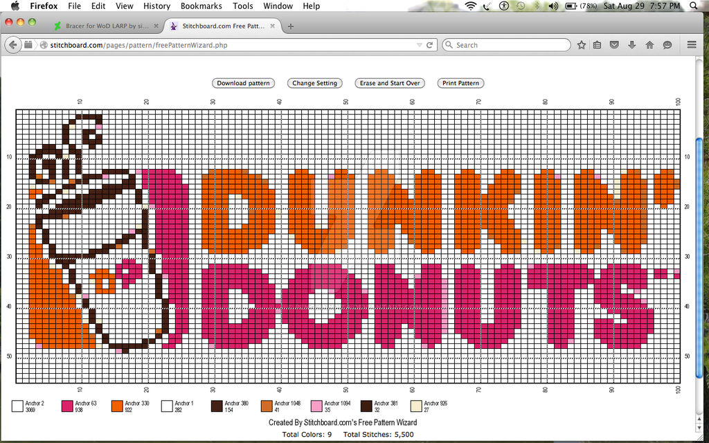 Dunkin Donuts crochet graph!