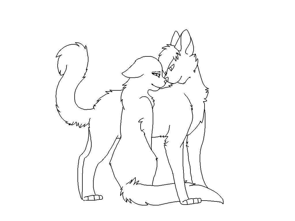 Free Cat Couple Lineart