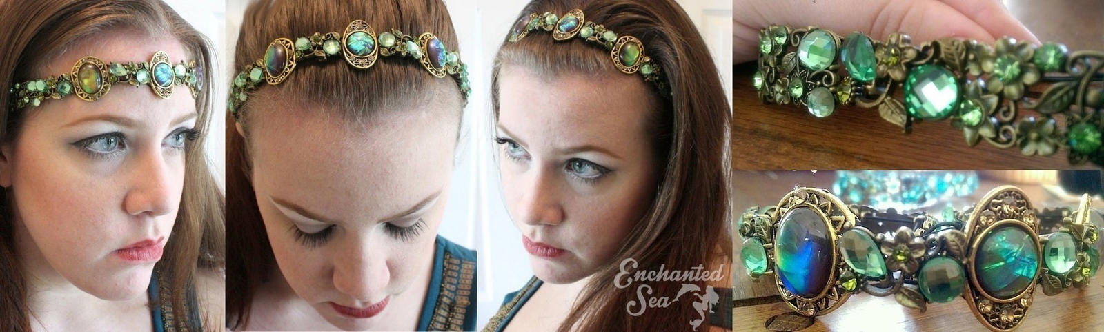 Mystical Elven Green Circlet, Headband + Crown