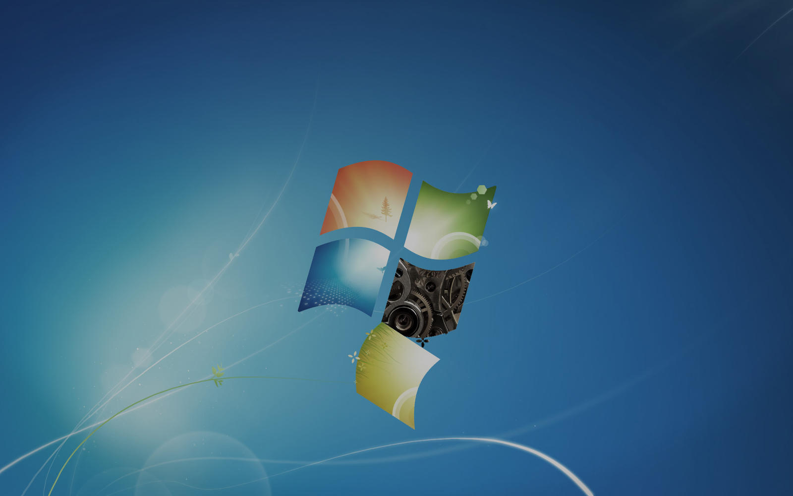 (Badly) Aged Windows 7 default wallpaper