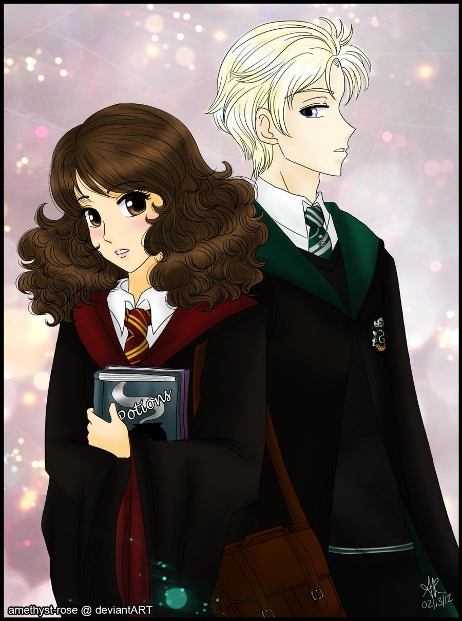 Dramione: Not-so-secret glances by amethyst-rose on DeviantArt