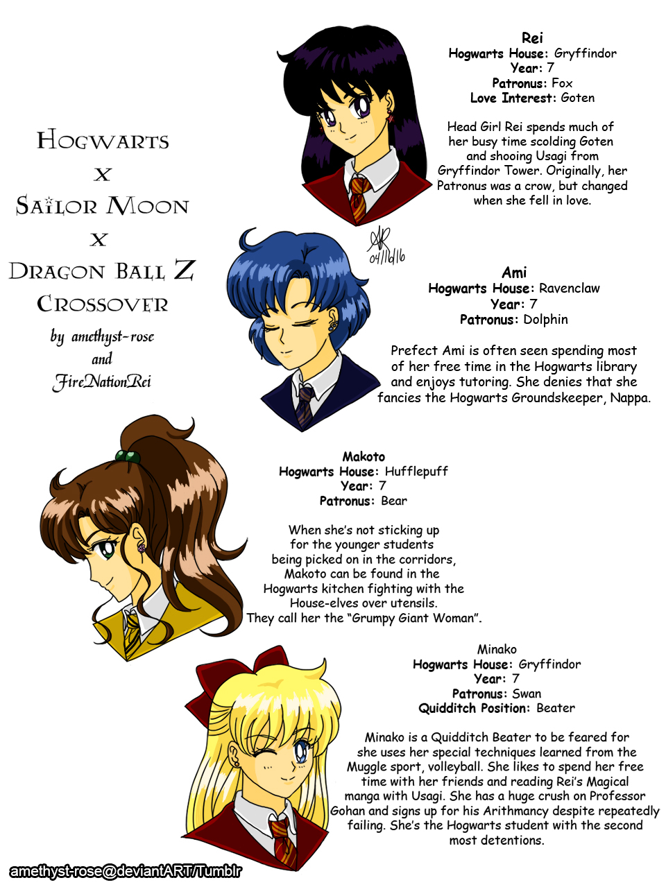 Hogwarts Crossover: Rei, Ami, Makoto and Minako