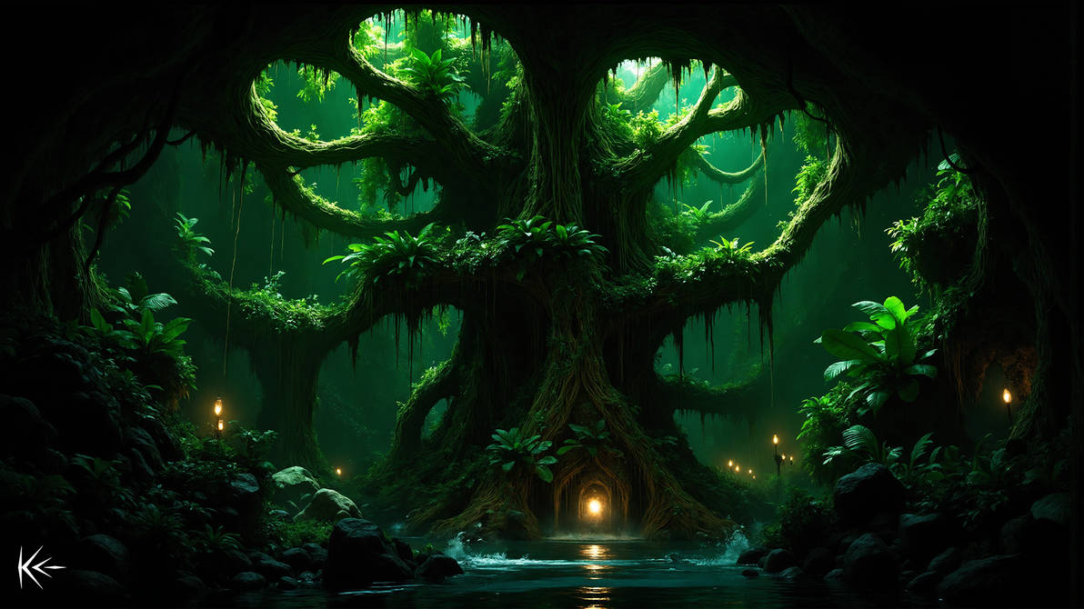 Threadbare Deep Forrest Deep Forest - The Old Tree Entrance by Kairoform on DeviantArt