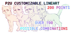 P2U Customizable Cat Lineart