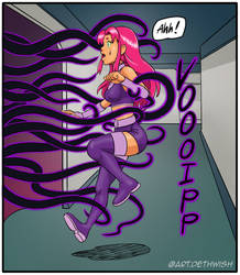 Starfire Caught by Raven's Tentacles