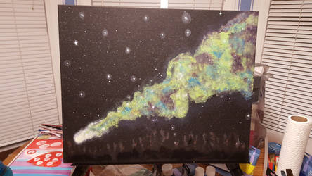 Comet (acrylic on canvas panel)