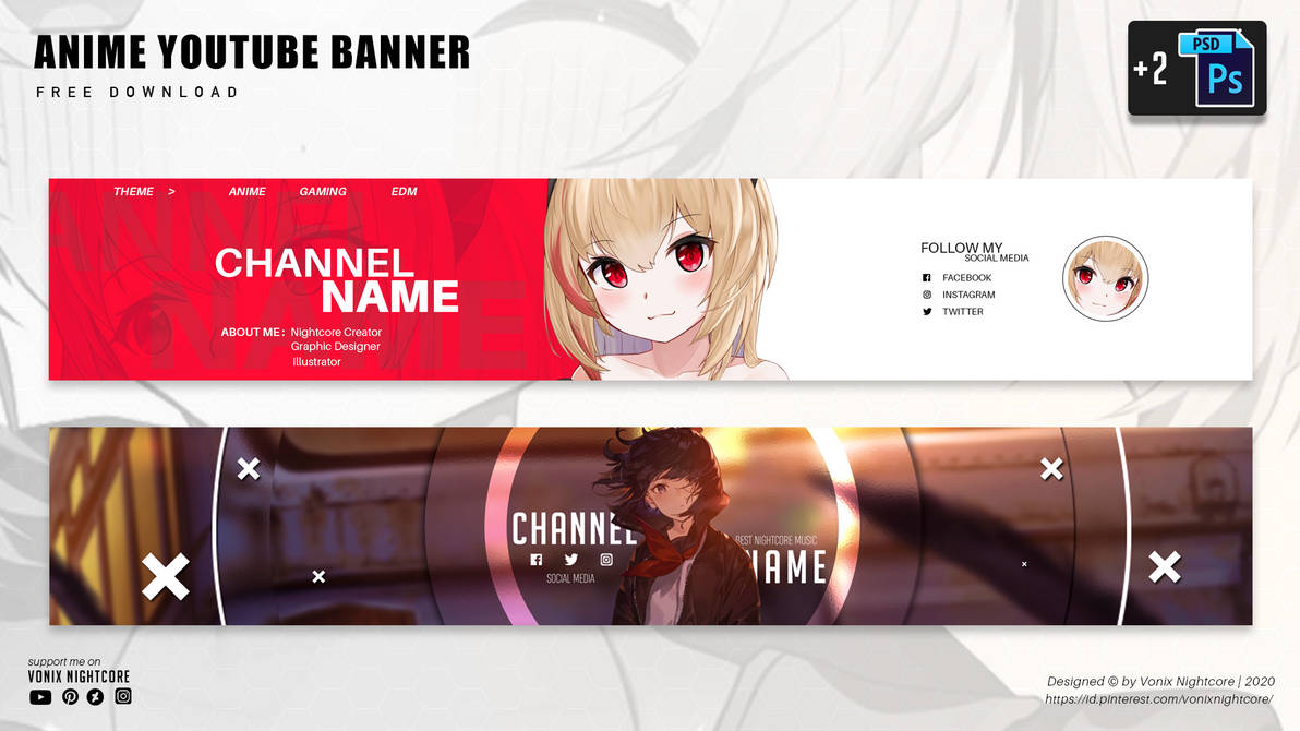 Anime Gaming Youtube Banners By Vonix Nightcore On Deviantart Anime Gaming Youtube Banners By Vonix Nightcore On Deviantart