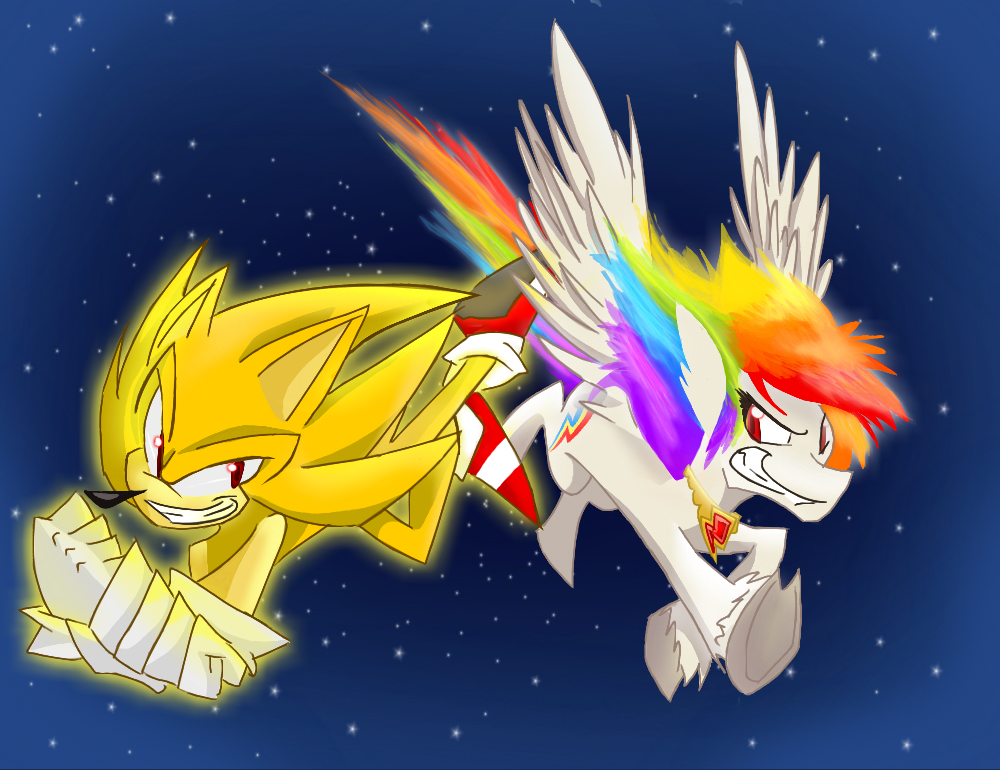 super Sonic and super Rainbow Dash