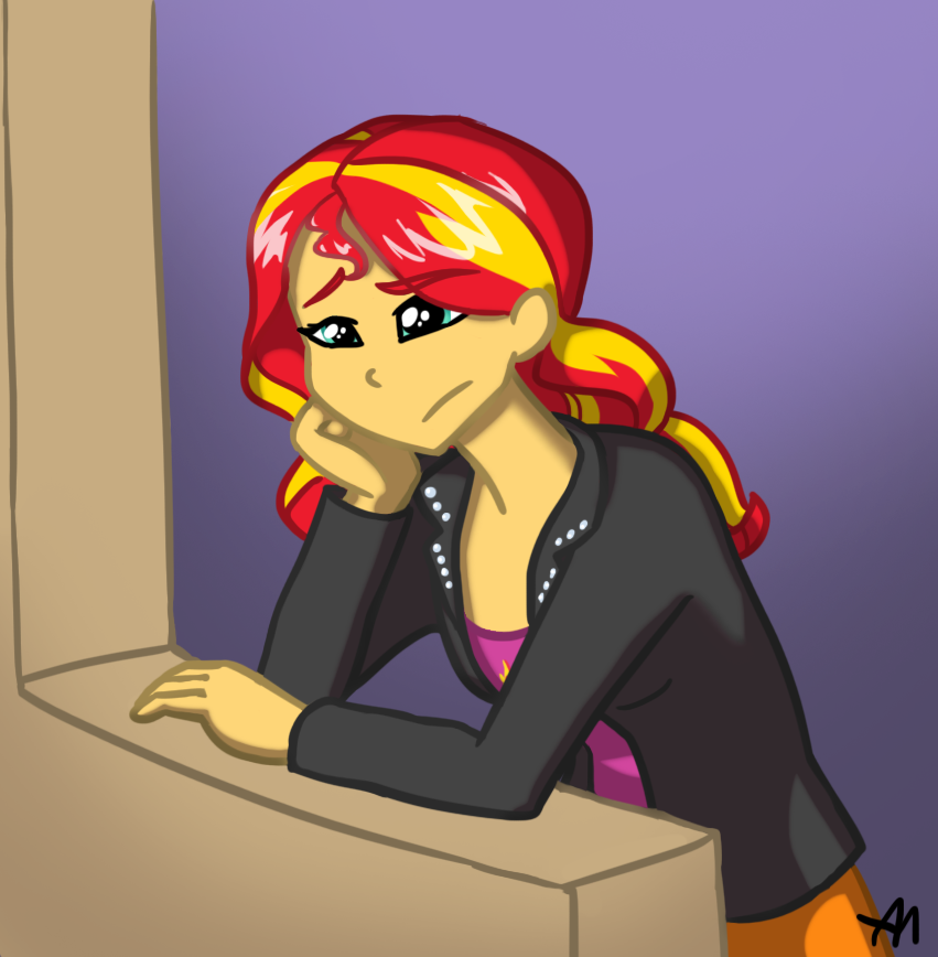 Human Sunset Shimmer Is Sad