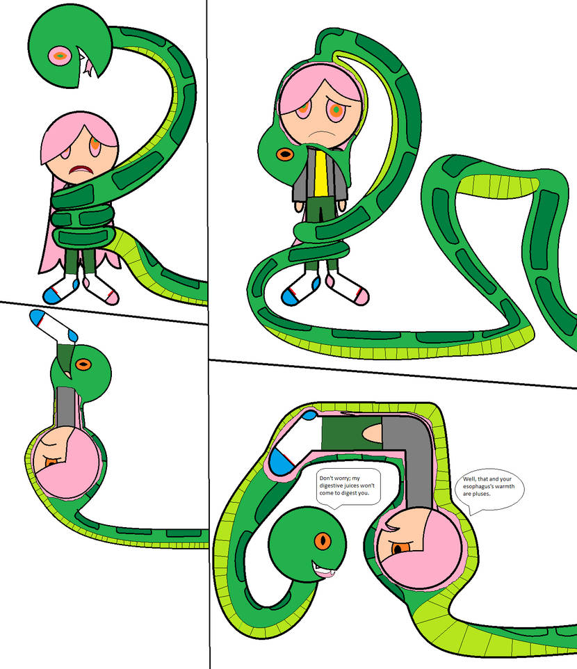 The girl being swallowed by the snake by 685eric685 on DeviantArt