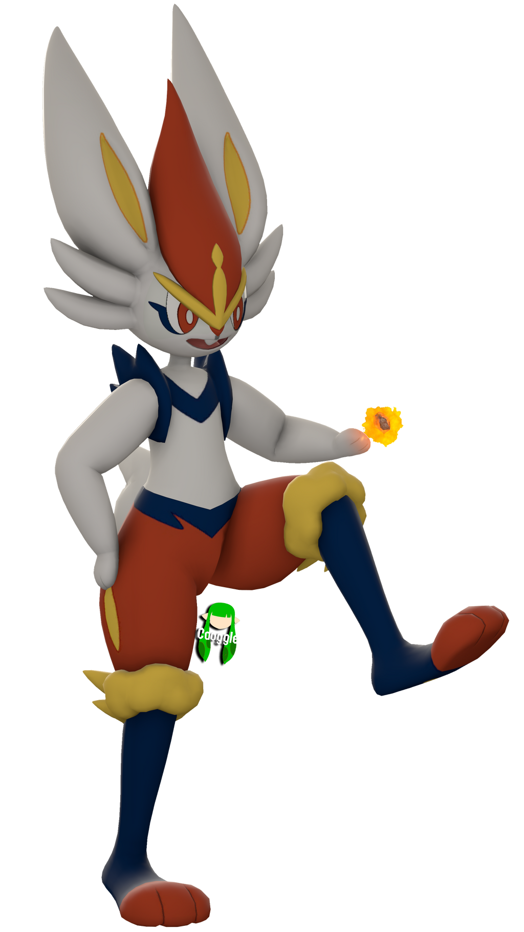 Cinderace Render by Cdoggle on DeviantArt