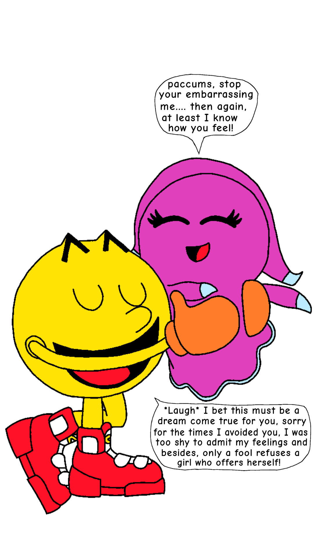 Pinkey Pacman Pac hugs pinky by Xxstanthesaiyan on DeviantArt