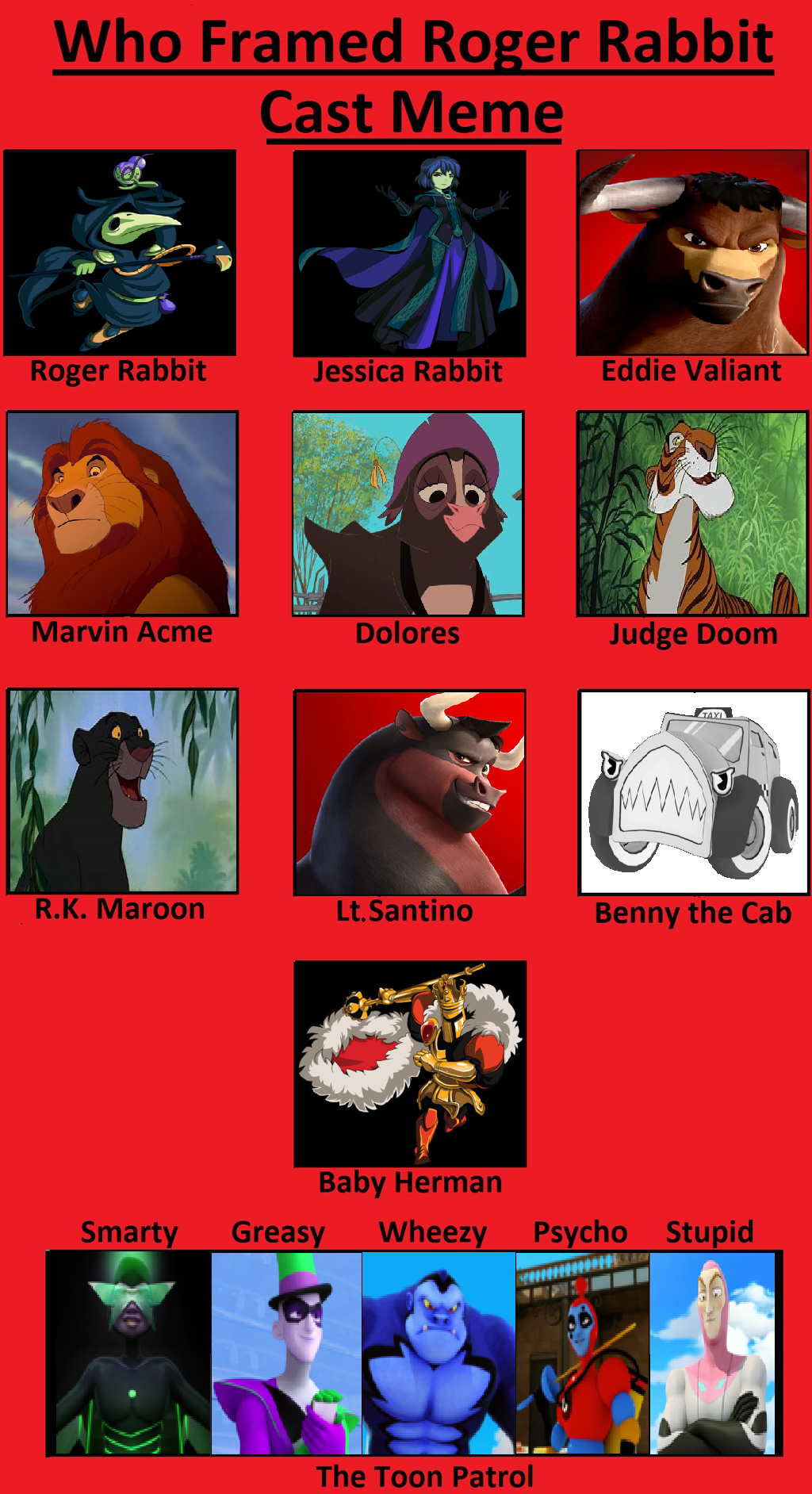 Who Framed Roger Rabbit Cast Meme by Blaze-On-Fire on DeviantArt
