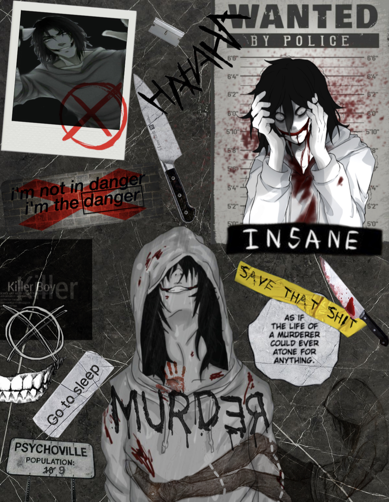 Jeff the Killer - Creepypasta Fanart [2] - Creepypasta - Hoodie