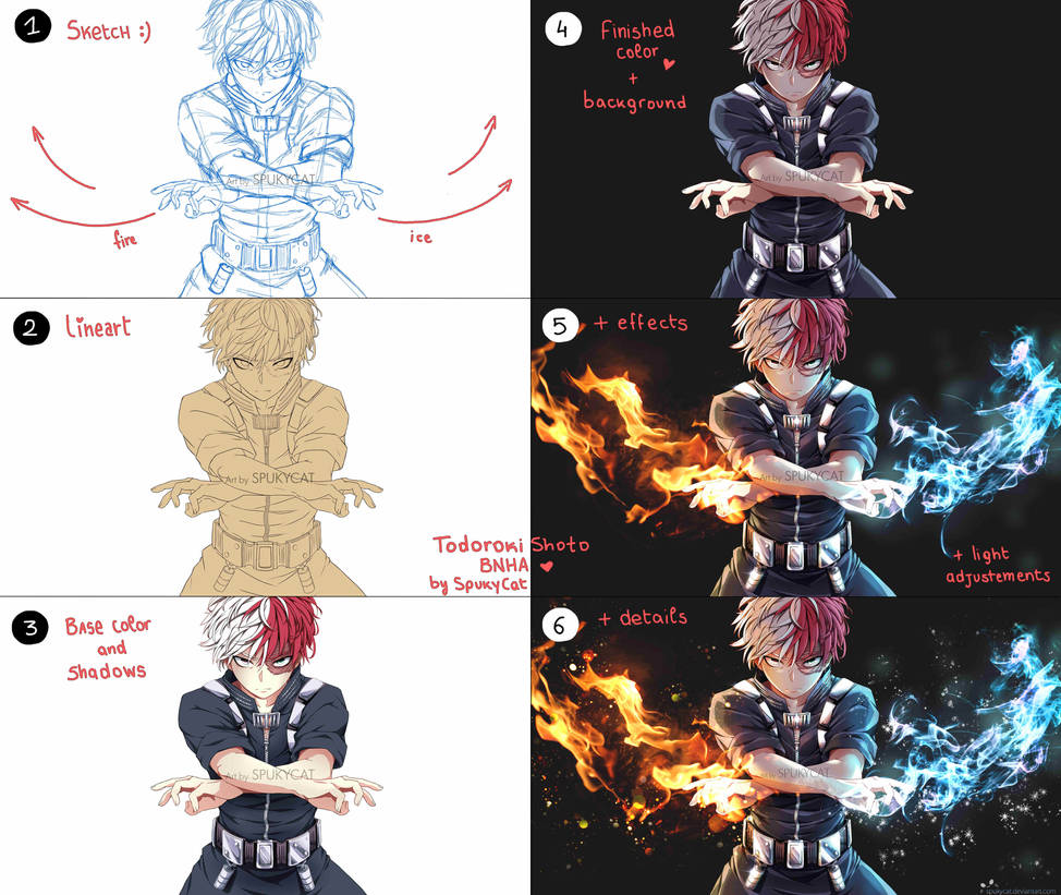 Todoroki Lay Out Todoroki Shoto - Step by step by SpukyCat on DeviantArt