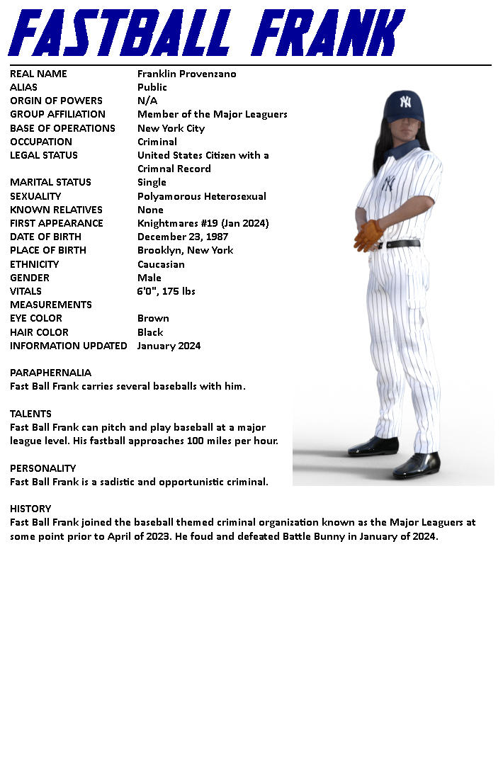Fastball Frank Character File - 2024 January by KnightWriter666 on ...