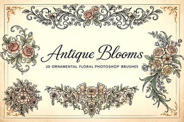 Antique Blooms: 20 Floral Photoshop Brushes