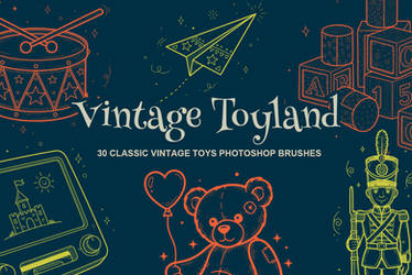 30 Free Classic Vintage Toys Photoshop Brushes