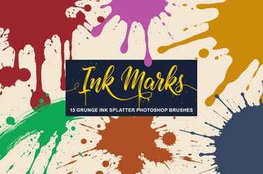 15 Grunge Ink Splatter Photoshop Brushes