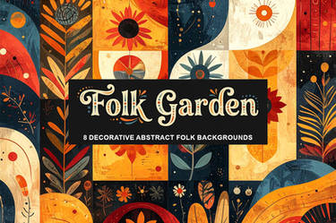 8 Free Decorative Abstract Folk Backgrounds