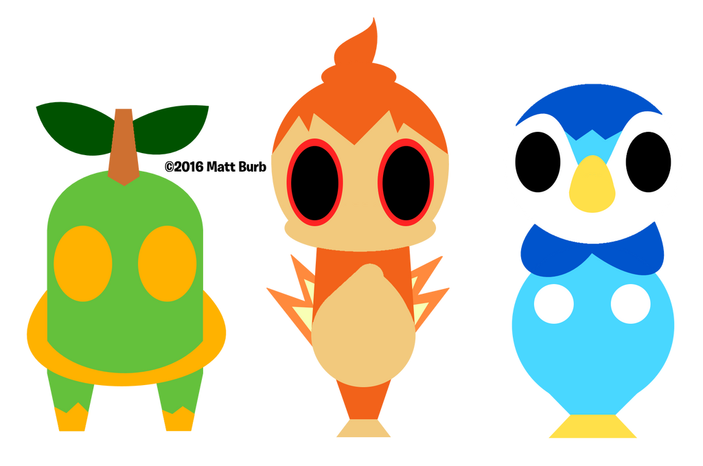 .:Minimal Generation 4 Starters:. by MattsArtParadise on DeviantArt