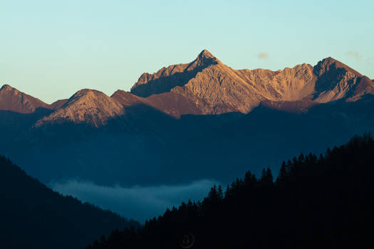 Mountain in the last rays