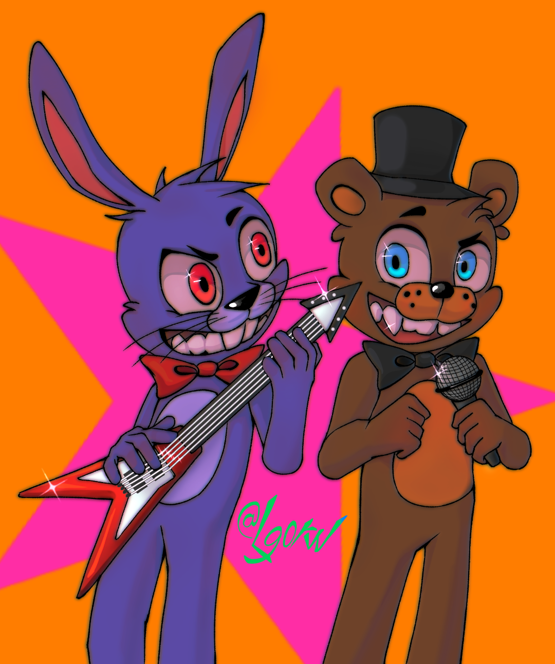 FNAF: Security Breach Glamrock Animatronics by lloline on DeviantArt