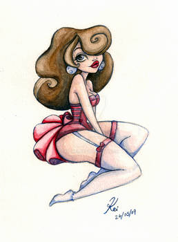 Watercolour Pin up -sold-