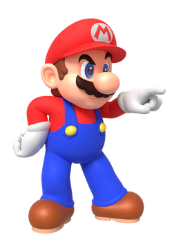 Mario Pointing At Something Render