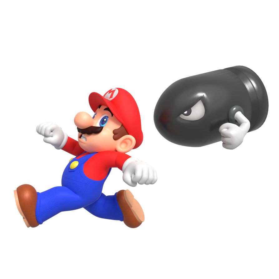 Bullet Form Mario Mario Running From Bullet Bill Render by Nintega-Dario on DeviantArt
