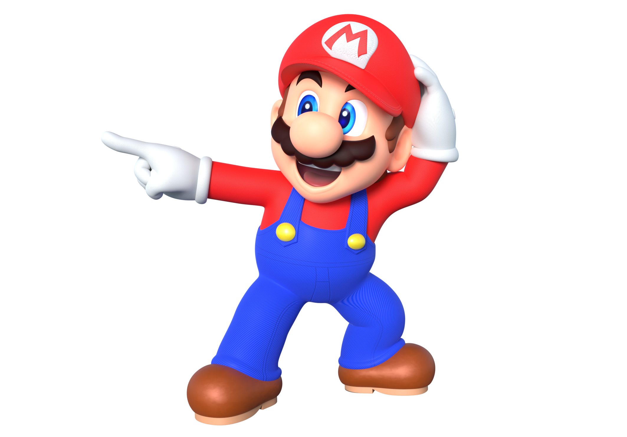Mario Pointing at Something Amazing Render by Nintega-Dario on DeviantArt