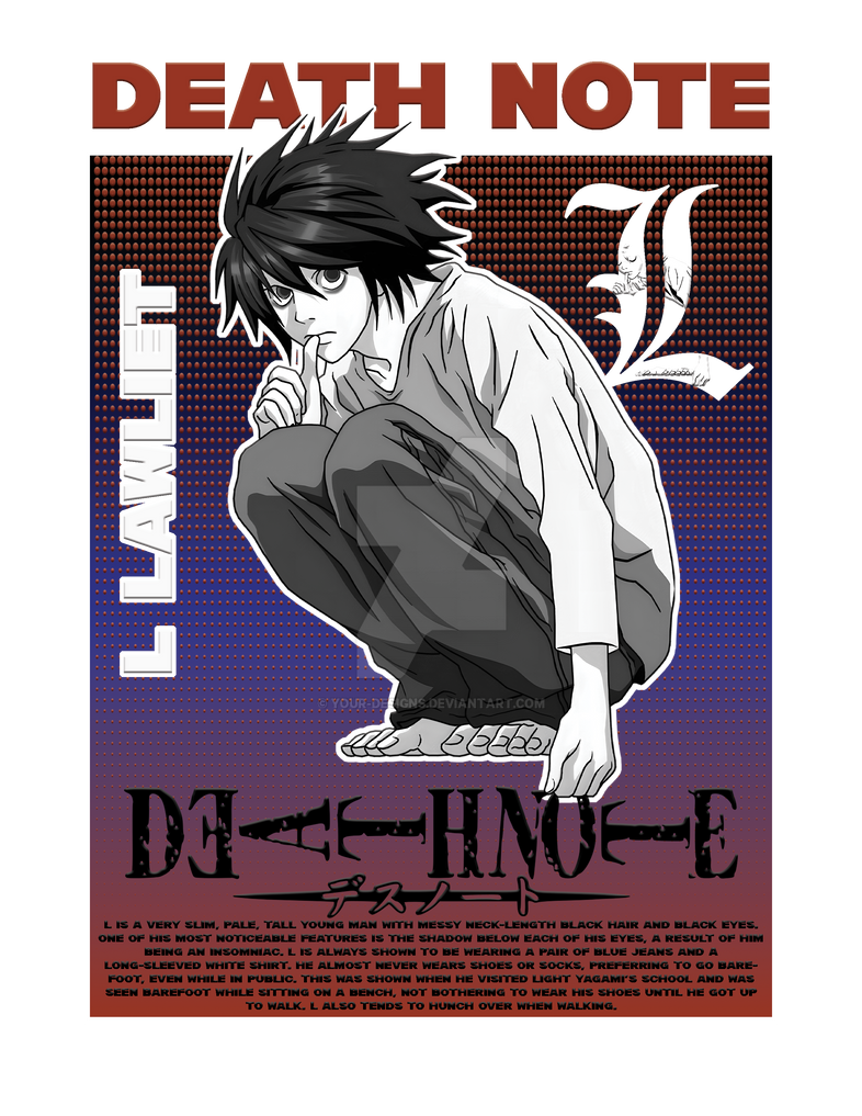 L Lawlet Death Note Design by YOUR-DESIGNS on DeviantArt