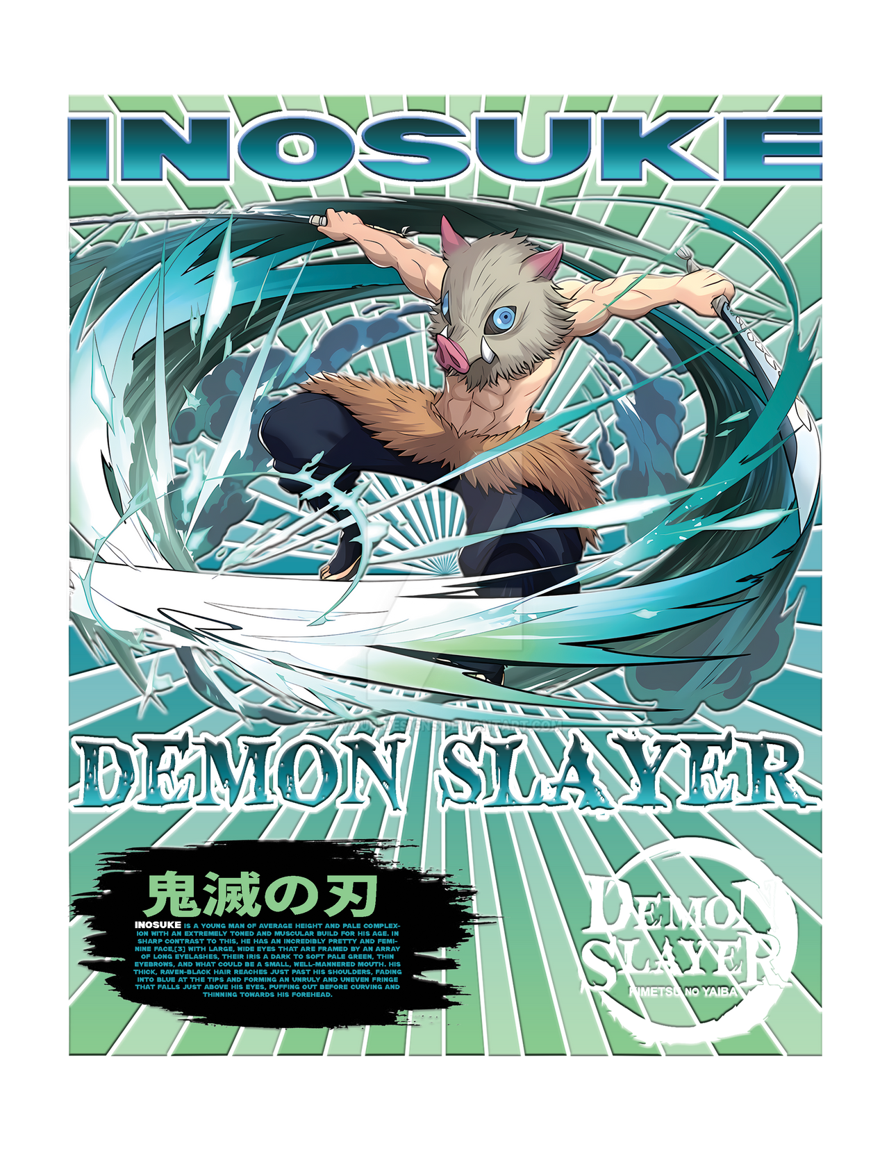 Inosuke Early Design Inosuke Hashibira design in PNG by YOUR-DESIGNS on DeviantArt