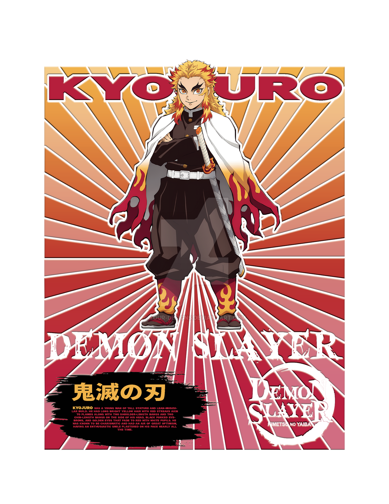 Kyojuro Rengoku Design in PNG by YOUR-DESIGNS on DeviantArt