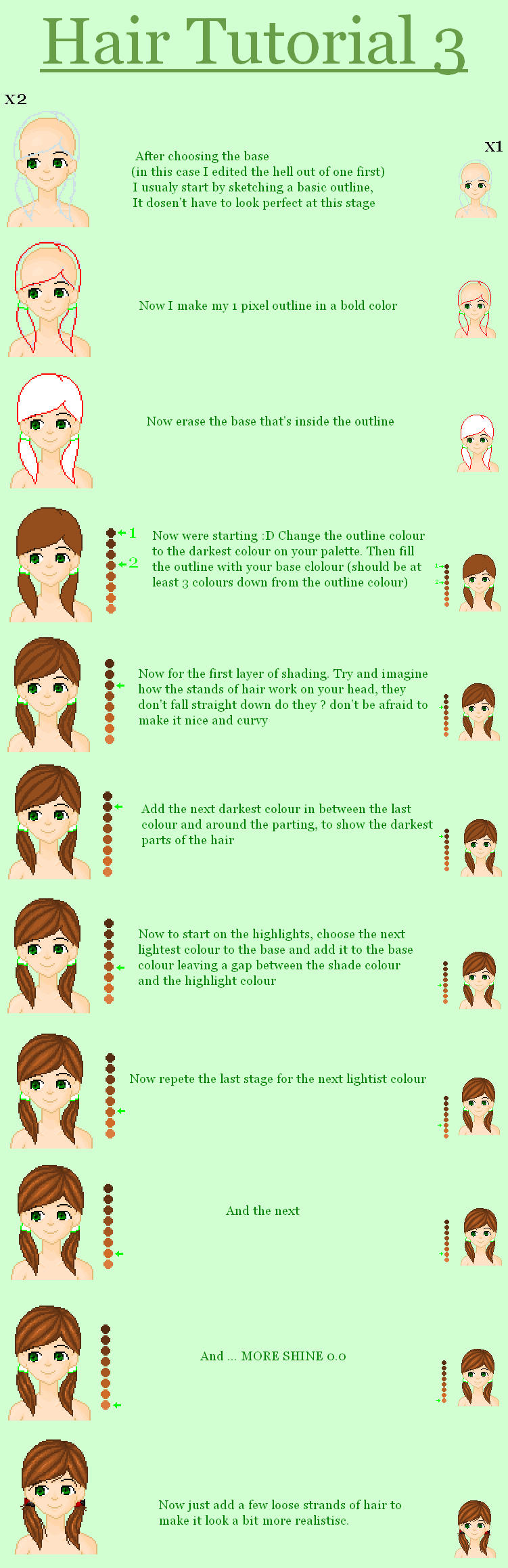 Pixel hair tutorial 3 by Jackel-Hydi on DeviantArt