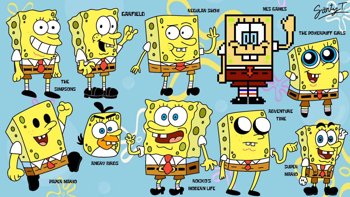 Spongebob In Different Art Styles by SantiagoTrejos on DeviantArt