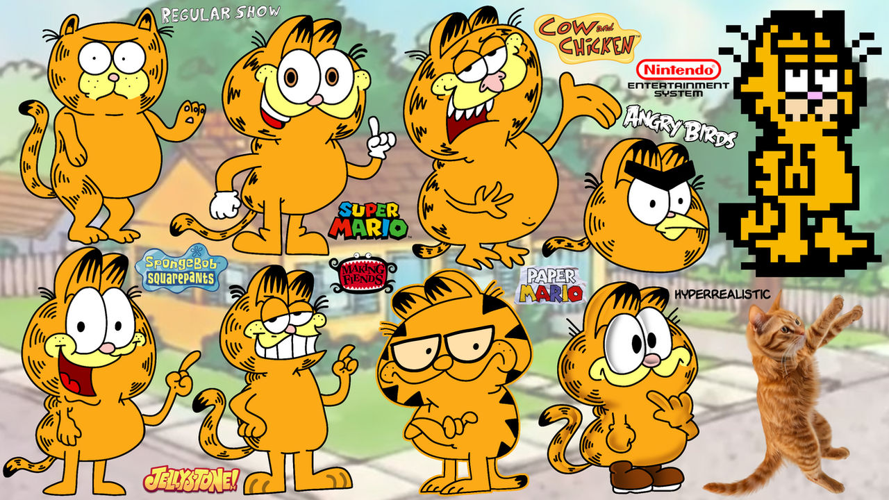 Garfield In Different Art Styles by SantiagoTrejos on DeviantArt