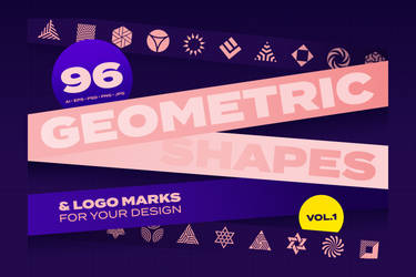 96 Geometric shapes and logo marks collection Vol1