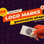 96 Abstract logo marks and geometric shapes set