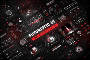 Futuristic UI Kit 200 design elements