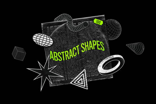Abstract shapes collection 100 design elements