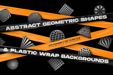 Abstract geometric shapes and plastic backgrounds