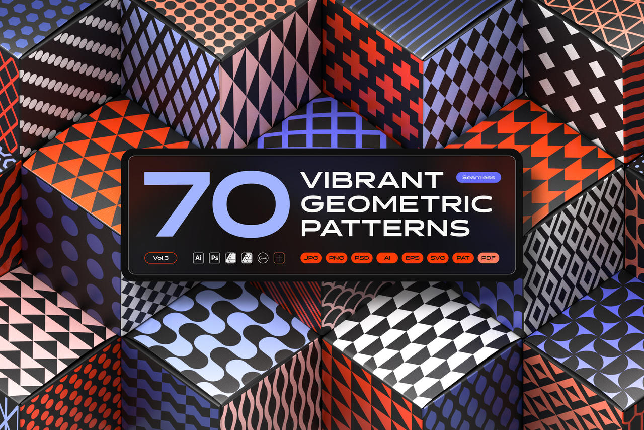 Vibrant geometric seamless patterns collection by Samolevsky on DeviantArt