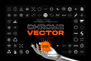 Chrome and vector abstract shapes bundle